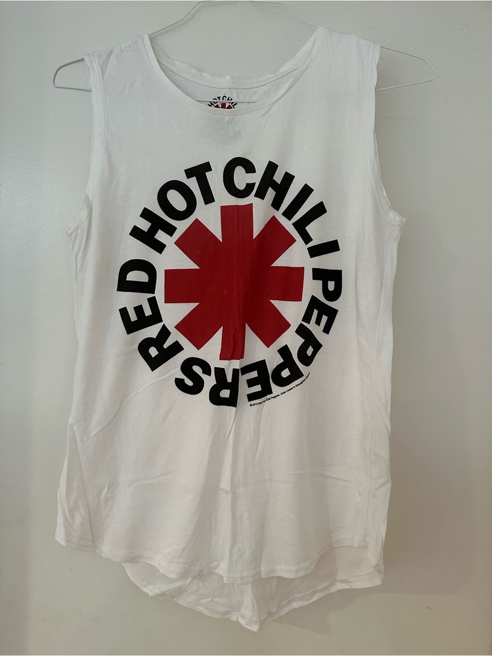 Red Hot Chili Peppers White Tank with Red Asterisk Graphic Size Medium